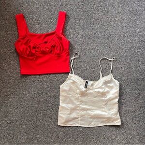 Cute red and white top